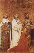 unknow artist The Wilton Diptych,Richard ii presented to the Virgin and Child by his patron Saint John the Baptist and Saints Edward and Edmund Sweden oil painting artist
